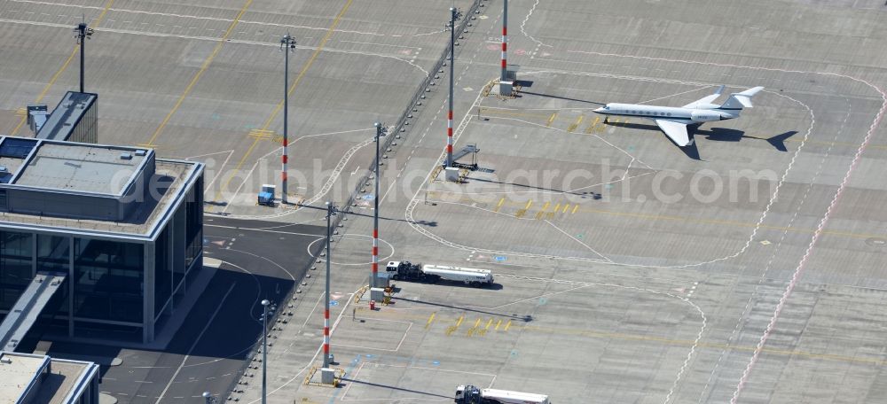 Aerial photograph Schönefeld - Site of the new airport BER / BBI AIRPORT BERLIN BRANDENBURG Willi Brandt in Schönefeld in Brandenburg. The new terminal is in the south of the airport Berlin -Schoenefeld quality built