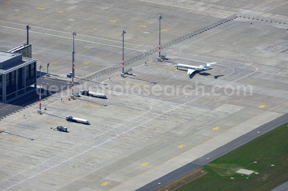 Schönefeld from above - Site of the new airport BER / BBI AIRPORT BERLIN BRANDENBURG Willi Brandt in Schönefeld in Brandenburg. The new terminal is in the south of the airport Berlin -Schoenefeld quality built