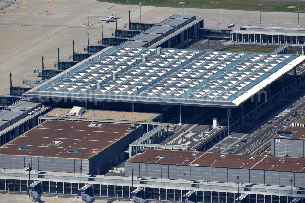 Schönefeld from above - Site of the new airport BER / BBI AIRPORT BERLIN BRANDENBURG Willi Brandt in Schönefeld in Brandenburg. The new terminal is in the south of the airport Berlin -Schoenefeld quality built