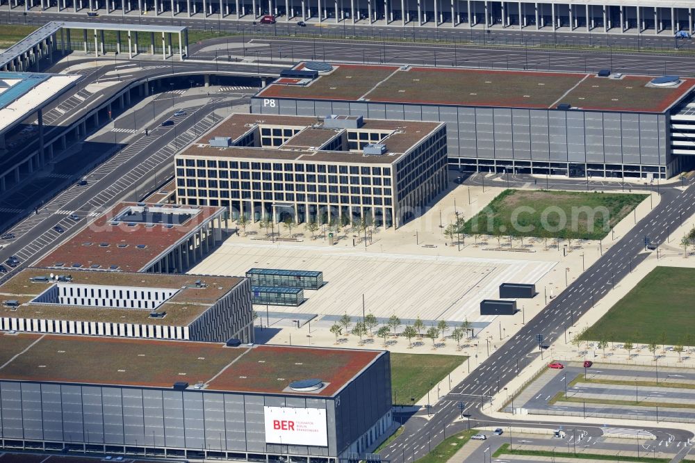 Aerial image Schönefeld - Site of the new airport BER / BBI AIRPORT BERLIN BRANDENBURG Willi Brandt in Schönefeld in Brandenburg. The new terminal is in the south of the airport Berlin -Schoenefeld quality built