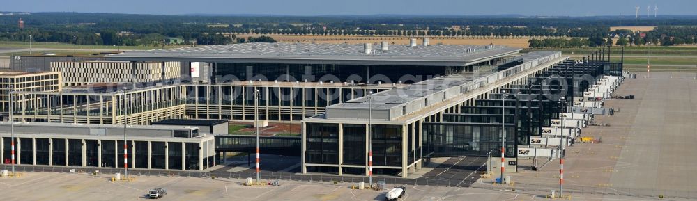 Aerial photograph Schönefeld - Site of the new airport BER / BBI AIRPORT BERLIN BRANDENBURG Willi Brandt in Schönefeld in Brandenburg. The new terminal is in the south of the airport Berlin -Schoenefeld quality built