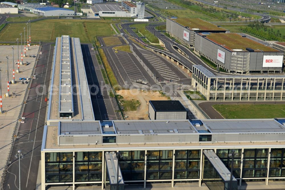 Schönefeld from above - Site of the new airport BER / BBI AIRPORT BERLIN BRANDENBURG Willi Brandt in Schönefeld in Brandenburg. The new terminal is in the south of the airport Berlin -Schoenefeld quality built