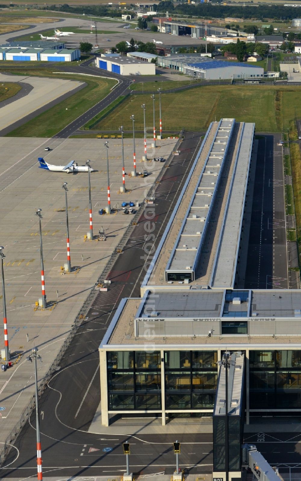 Schönefeld from the bird's eye view: Site of the new airport BER / BBI AIRPORT BERLIN BRANDENBURG Willi Brandt in Schönefeld in Brandenburg. The new terminal is in the south of the airport Berlin -Schoenefeld quality built