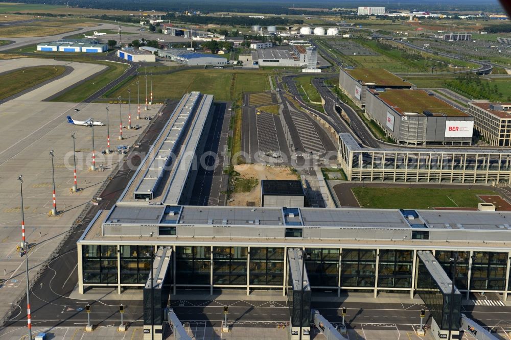 Aerial image Schönefeld - Site of the new airport BER / BBI AIRPORT BERLIN BRANDENBURG Willi Brandt in Schönefeld in Brandenburg. The new terminal is in the south of the airport Berlin -Schoenefeld quality built