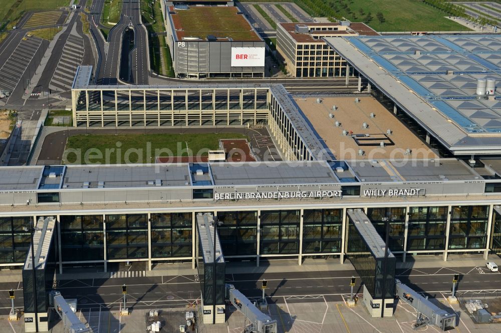 Aerial photograph Schönefeld - Site of the new airport BER / BBI AIRPORT BERLIN BRANDENBURG Willi Brandt in Schönefeld in Brandenburg. The new terminal is in the south of the airport Berlin -Schoenefeld quality built