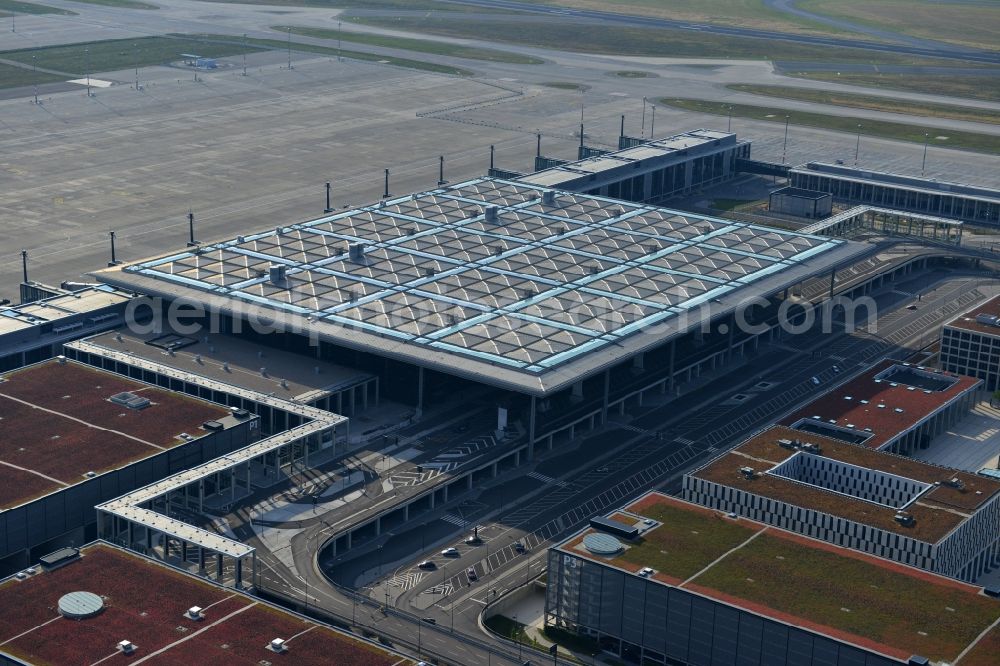 Aerial image Schönefeld - Site of the new airport BER / BBI AIRPORT BERLIN BRANDENBURG Willi Brandt in Schönefeld in Brandenburg. The new terminal is in the south of the airport Berlin -Schoenefeld quality built