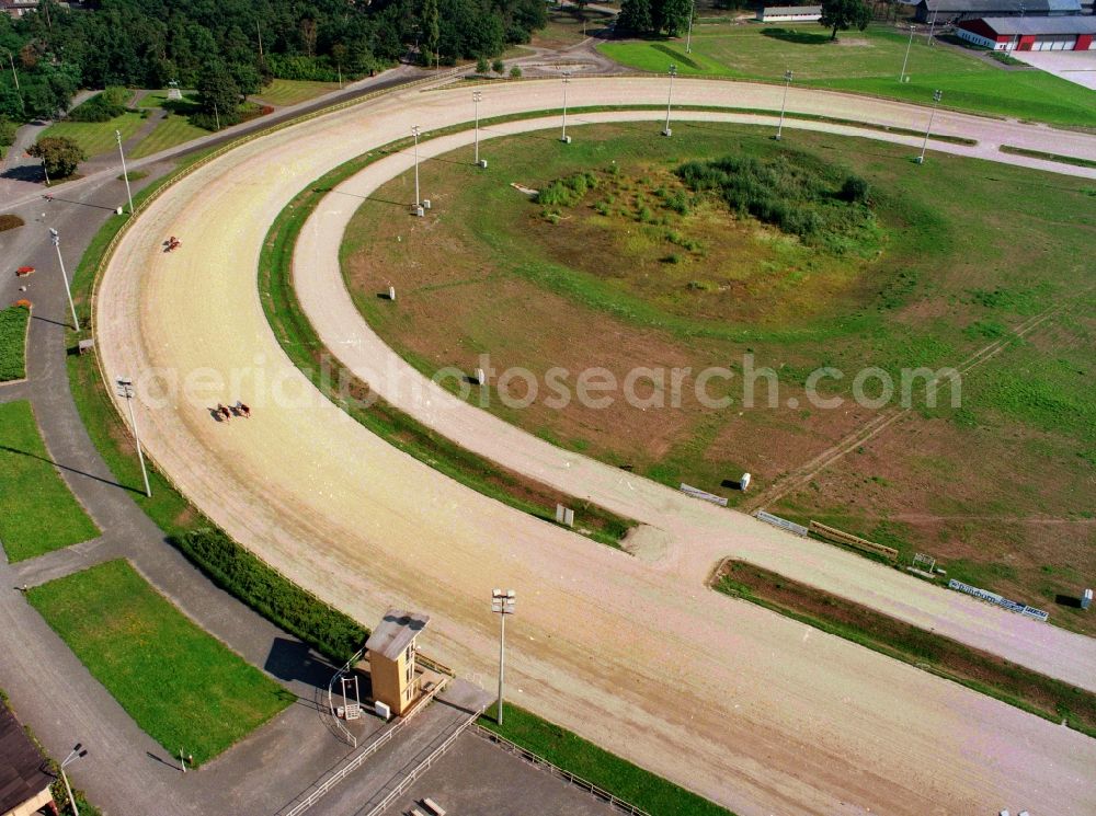 Aerial image Berlin - Overlooking the grounds of the horse trotting Karlshorst in Berlin