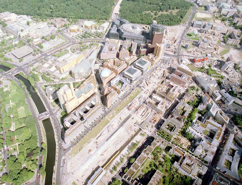 Berlin - Tiergarten from the bird's eye view: Gelände des Potsdamer Platzes in Berlin-Tiergarten - ein Objekt der HVB - Projekt GmbH.