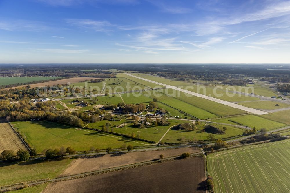 Rechlin from above - Grounds of the Rechlin Airpark Airport Rechlin-Larz with the runway 07 in Rechlin in Mecklenburg - Western Pomerania