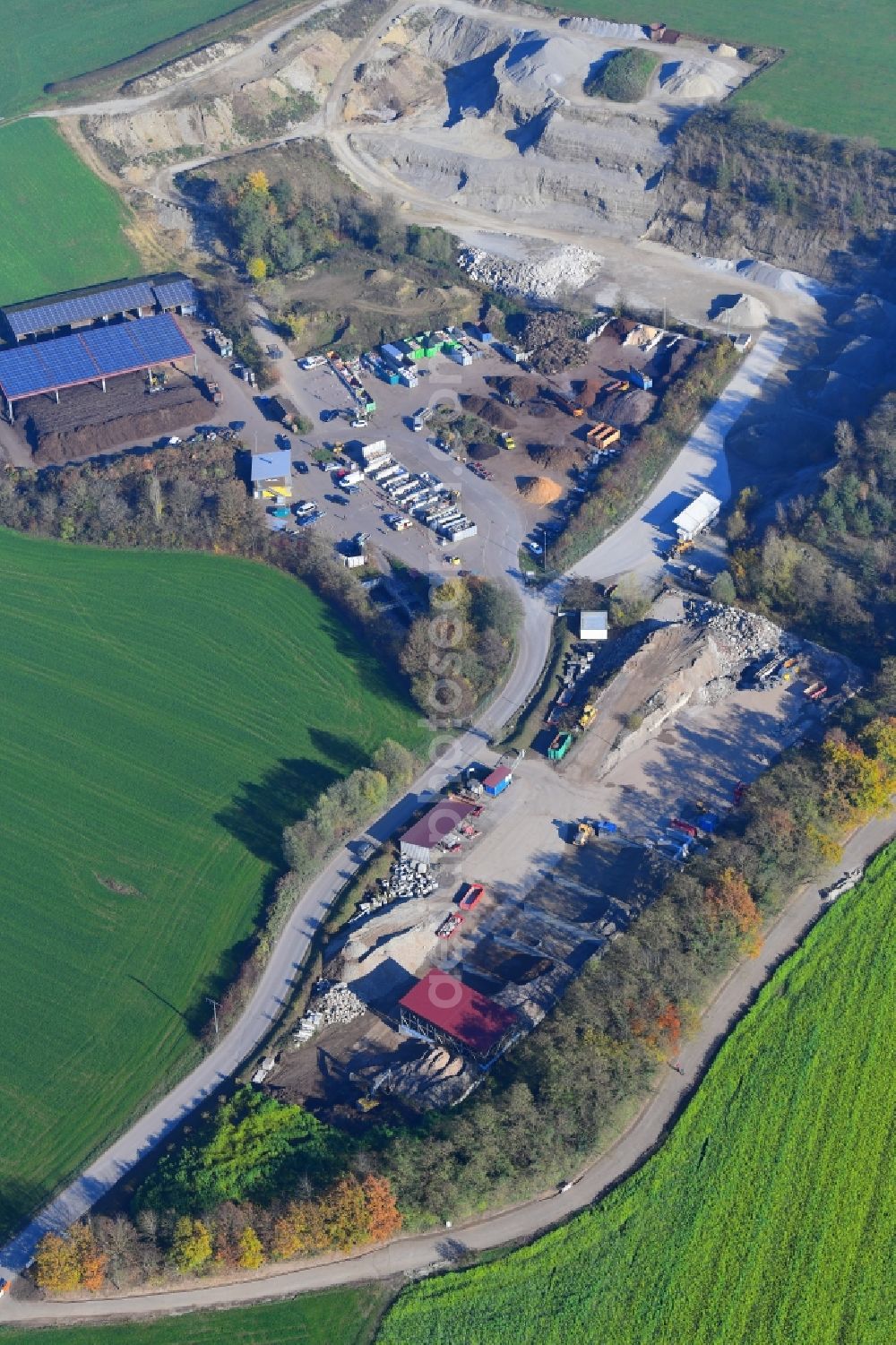 Aerial photograph Küssaberg - Site of the collection station and combusting plant in the district Kadelburg / Ettikon in Kuessaberg in the state Baden-Wuerttemberg, Germany