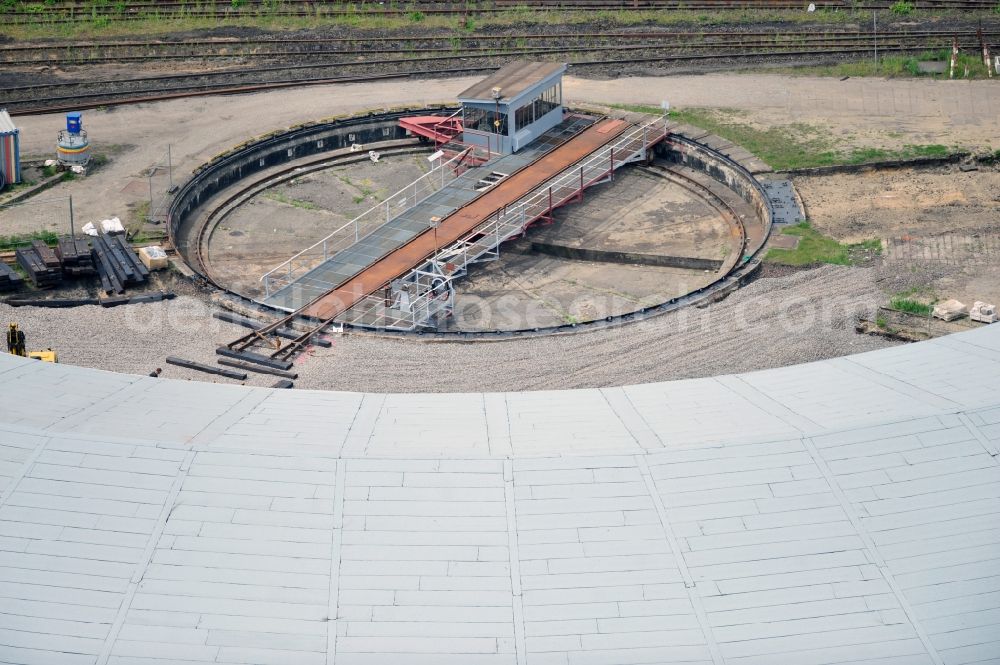 Aerial image Wittenberge - Site of the railroad repair shop Wittenberge (RAW) as to save current maintenance facility of the Deutsche Bahn AG in Wittenberge