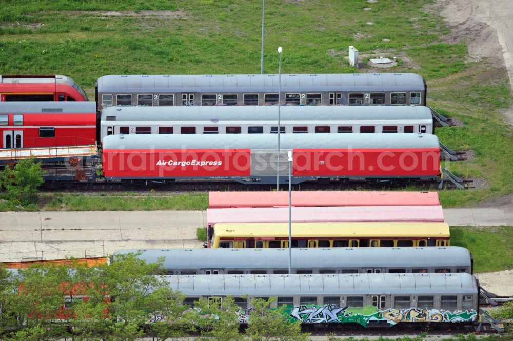 Aerial image Wittenberge - Site of the railroad repair shop Wittenberge (RAW) as to save current maintenance facility of the Deutsche Bahn AG in Wittenberge