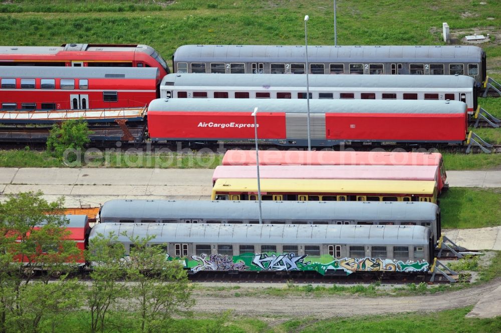 Aerial photograph Wittenberge - Site of the railroad repair shop Wittenberge (RAW) as to save current maintenance facility of the Deutsche Bahn AG in Wittenberge