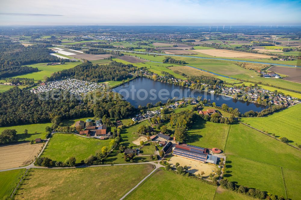 Aerial photograph Ternsche - Grounds of the riding club Pferdefreunde Stevertal e. V. on the street Steverweg in Ternsche in the state North Rhine-Westphalia, Germany