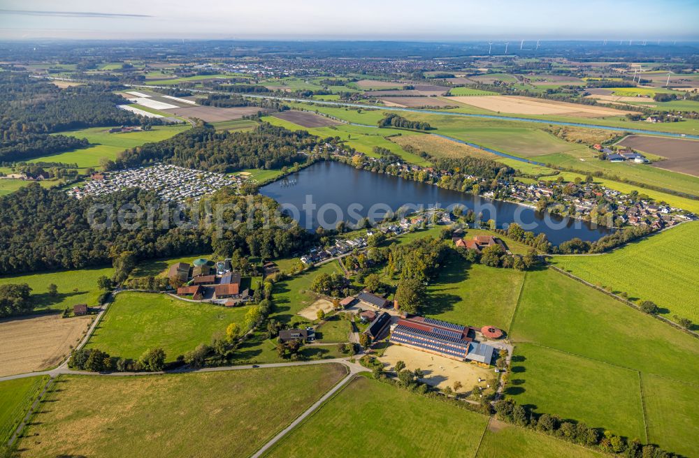 Ternsche from above - Grounds of the riding club Pferdefreunde Stevertal e. V. on the street Steverweg in Ternsche in the state North Rhine-Westphalia, Germany