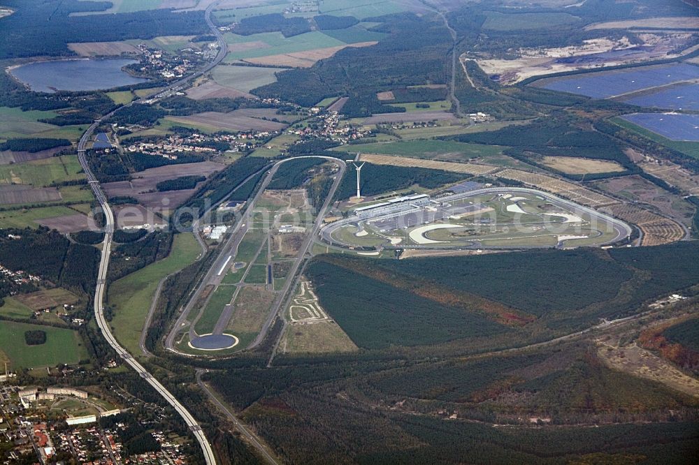 Klettwitz from above - Grounds of the racetrack the Lausitzring / Euro Speedway Lausitz in Brandenburg