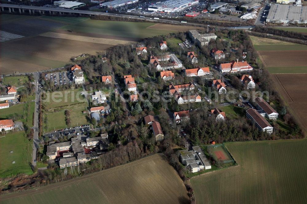 Alzey from the bird's eye view: Psychiatric hospital in Alzey in the state of Rhineland-Palatinate