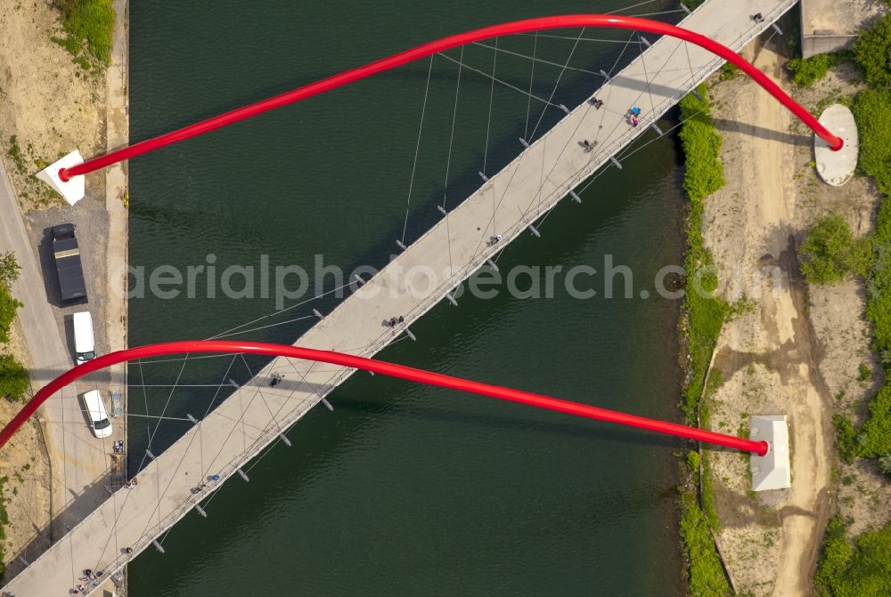 Gelsenkirchen from the bird's eye view: Participants in the Rock Hard Festival 2015 in Gelsenkirchen in the state North Rhine-Westphalia