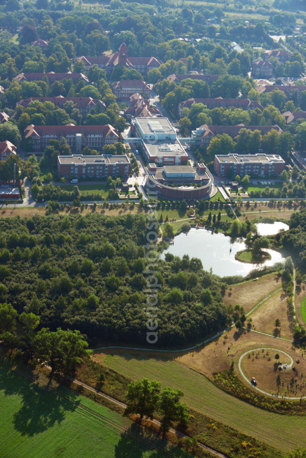 Neuruppin from above - Site of the Ruppin clinics in Neuruppin in Brandenburg