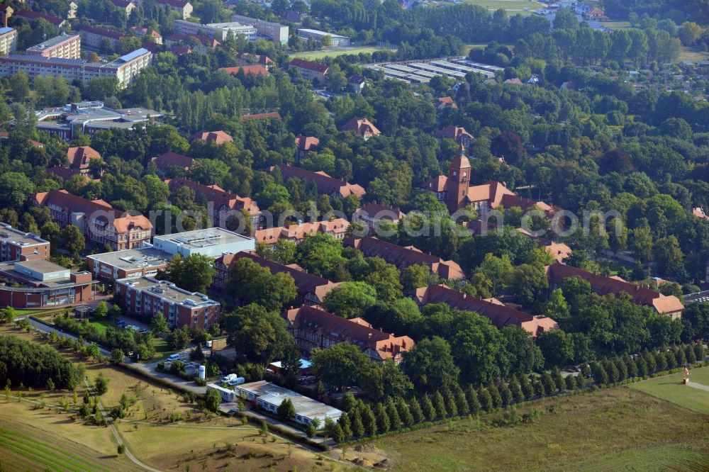 Neuruppin from above - Site of the Ruppin clinics in Neuruppin in Brandenburg