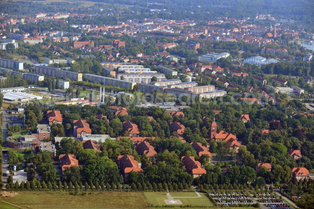 Aerial photograph Neuruppin - Site of the Ruppin clinics in Neuruppin in Brandenburg