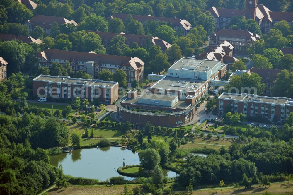 Neuruppin from the bird's eye view: Site of the Ruppin clinics in Neuruppin in Brandenburg