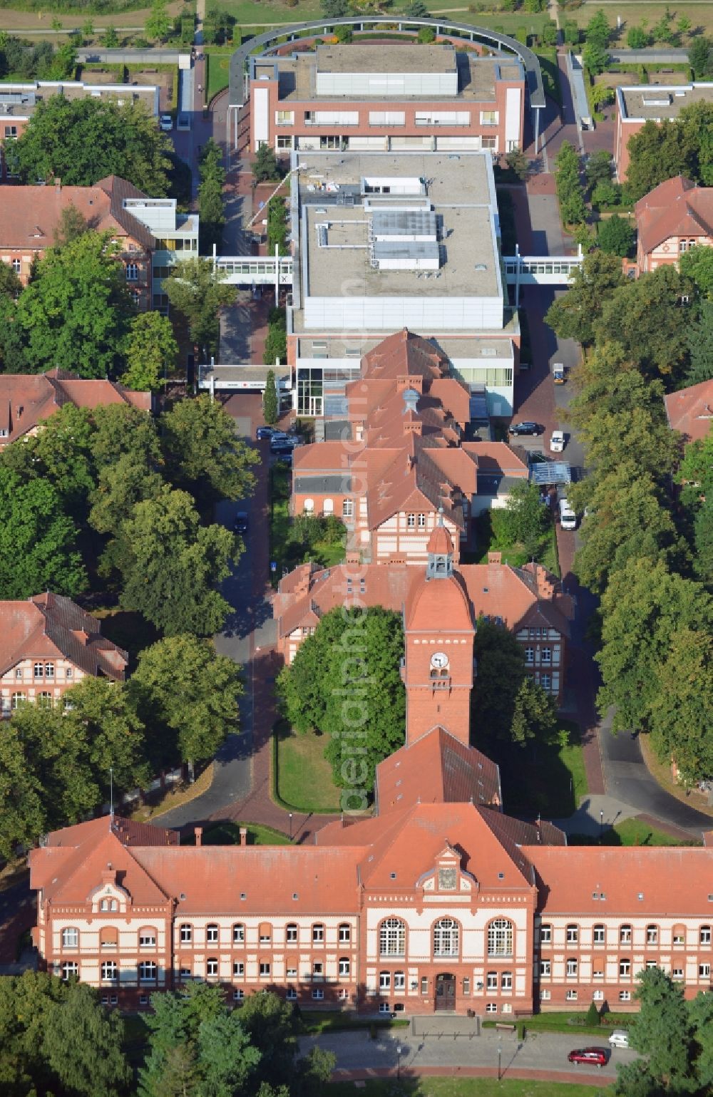 Aerial image Neuruppin - Site of the Ruppin clinics in Neuruppin in Brandenburg