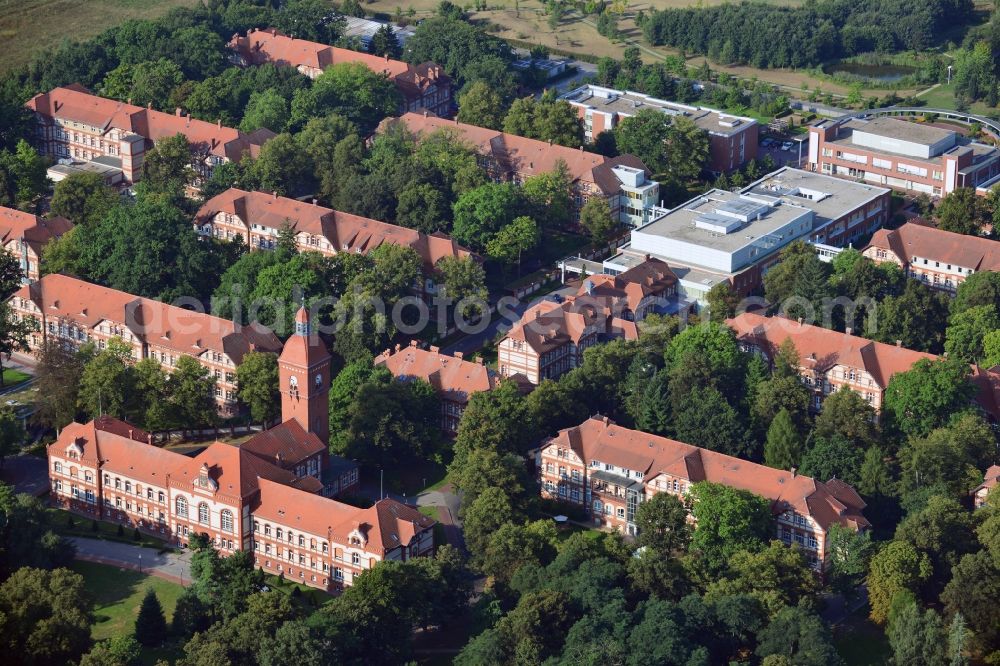 Neuruppin from above - Site of the Ruppin clinics in Neuruppin in Brandenburg