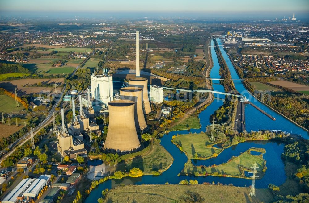 Aerial photograph Werne - Site of the RWE gas and steam turbine power plant in Werne in the state of North Rhine-Westphalia