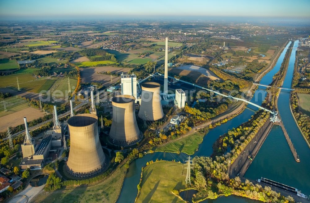 Aerial photograph Werne - Site of the RWE gas and steam turbine power plant in Werne in the state of North Rhine-Westphalia