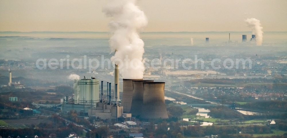 Aerial photograph Werne - Site of the RWE gas and steam turbine power plant in Werne in the state of North Rhine-Westphalia