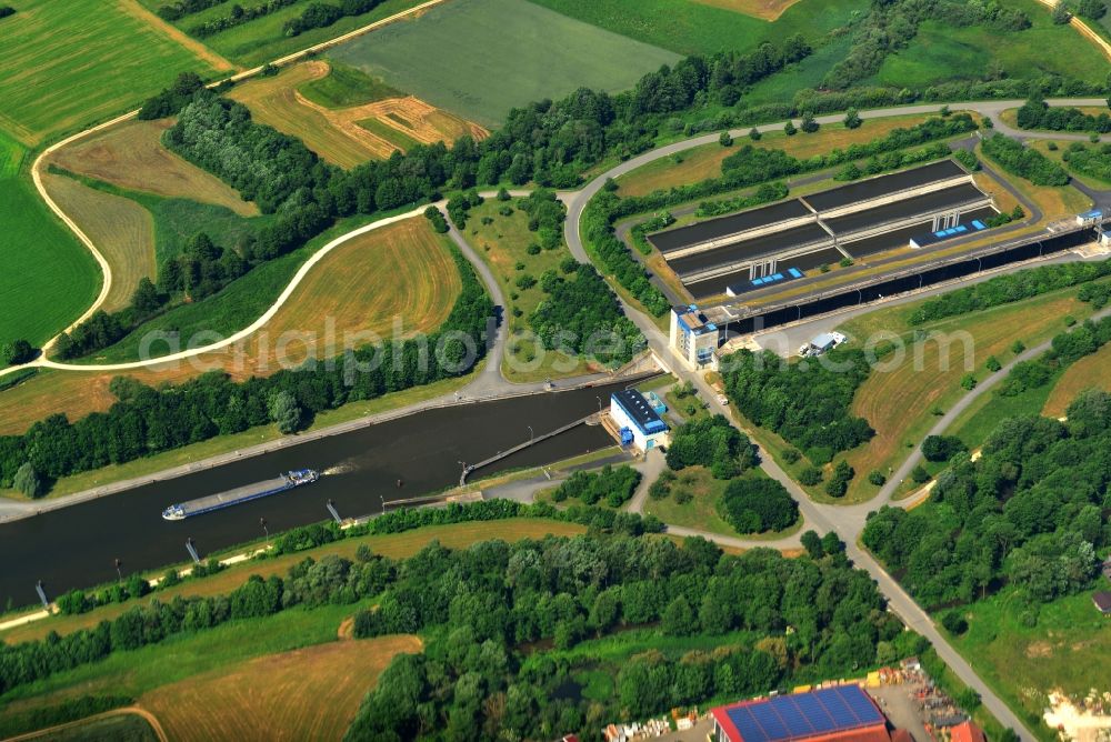 Aerial image Berching - Site of the lock Berching Main-Danube Canal in Bavaria