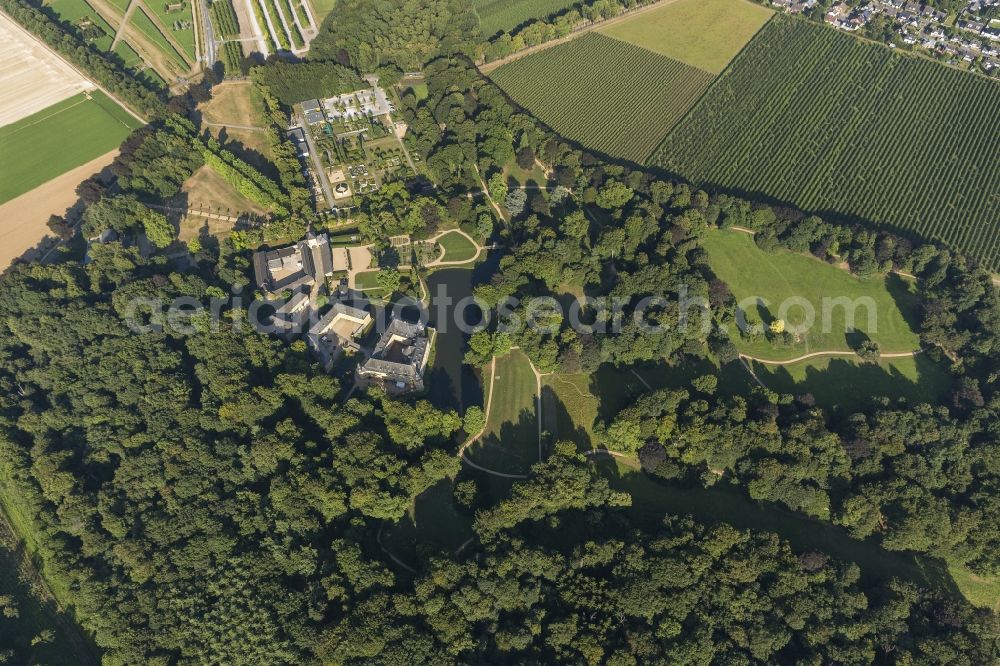 Aerial image Jüchen - Castle Dyck in the community Juechen in the state of North Rhine-Westphalia