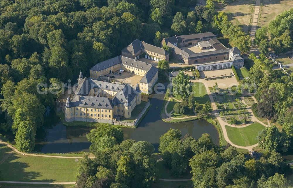 Aerial image Jüchen - Castle Dyck in the community Juechen in the state of North Rhine-Westphalia