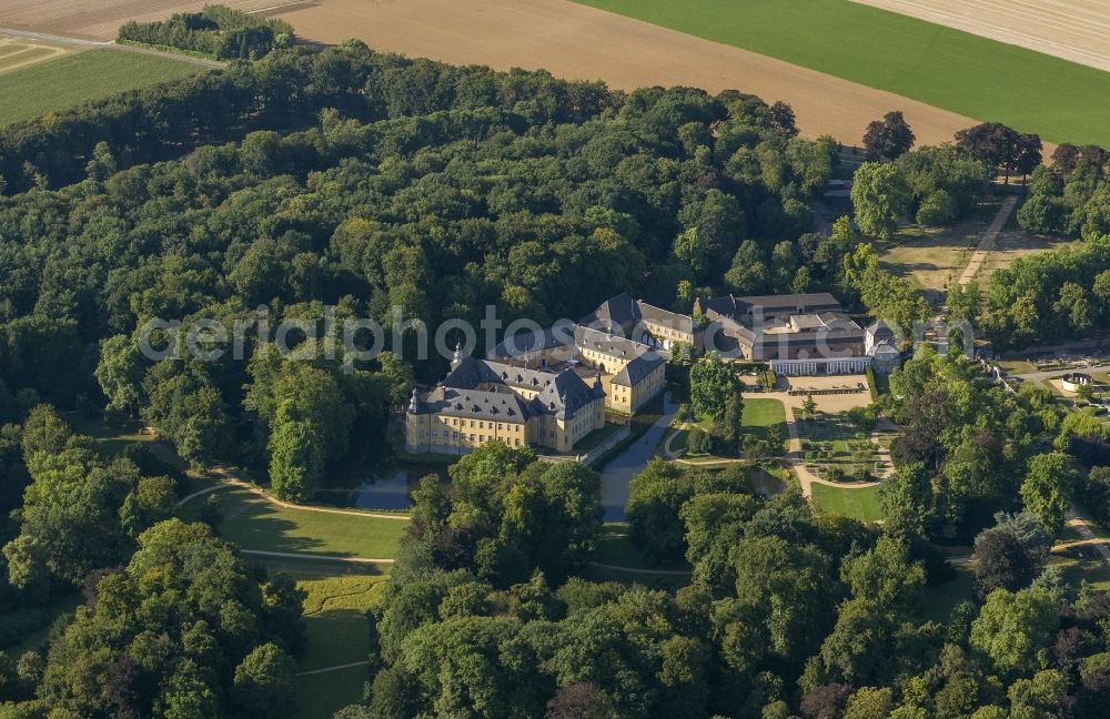 Aerial image Jüchen - Castle Dyck in the community Juechen in the state of North Rhine-Westphalia