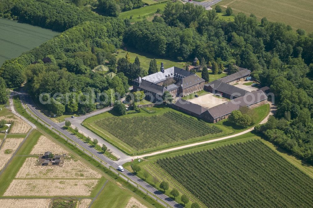 Aerial image Jüchen - Castle Dyck in the community Juechen in the state of North Rhine-Westphalia