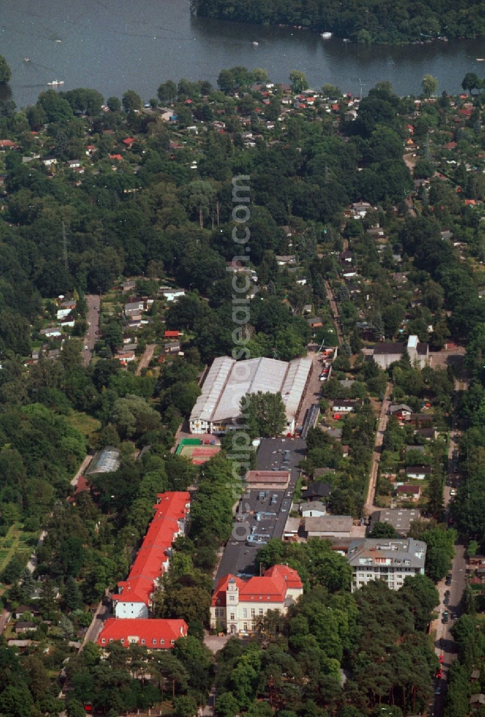 Berlin Spandau from above - Grounds of the school environment center, the former patrons of gardening school in Berlin - Spandau