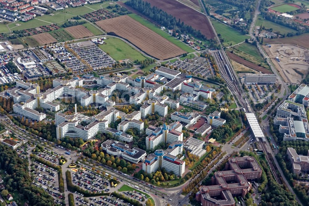 München from above - Company grounds and facilities of Siemens-AG in Munich in the state Bavaria