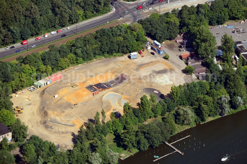 Berlin from above - Site of the skate parks Mellow Park in Berlin Köpenick