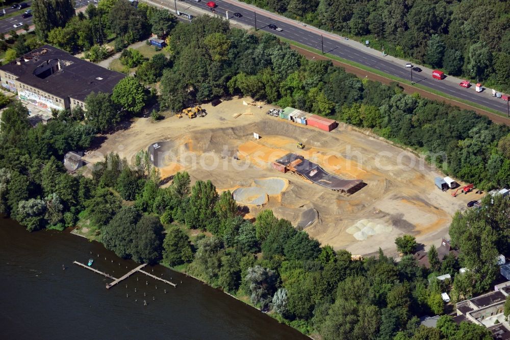 Berlin from the bird's eye view: Site of the skate parks Mellow Park in Berlin Köpenick