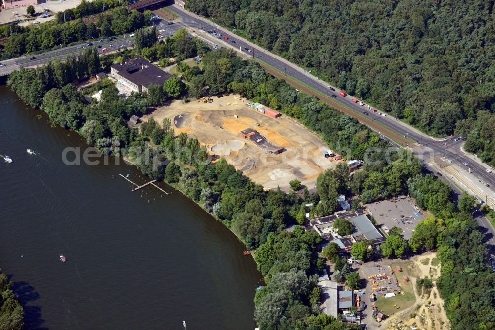 Aerial image Berlin - Site of the skate parks Mellow Park in Berlin Köpenick