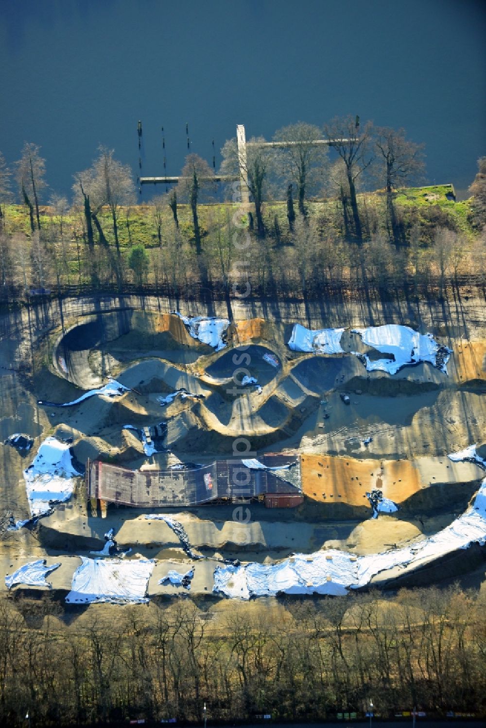 Berlin from above - Site of the skate parks Mellow Park in Berlin Köpenick