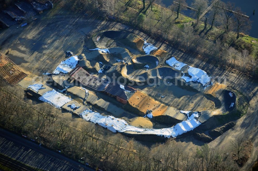 Berlin from the bird's eye view: Site of the skate parks Mellow Park in Berlin Köpenick