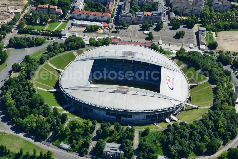 Leipzig from above - The Red Bull Arena, formerly Central Stadium, is the largest stadium in Leipzig