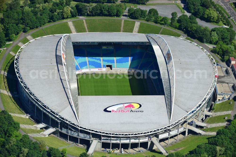 Aerial image Leipzig - The Red Bull Arena, formerly Central Stadium, is the largest stadium in Leipzig