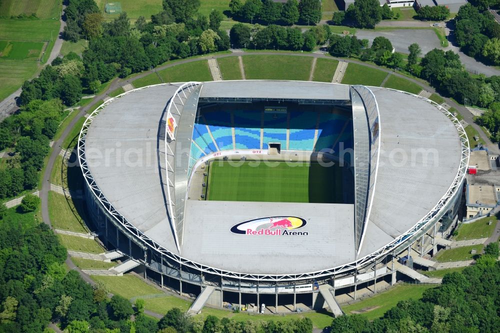 Aerial photograph Leipzig - The Red Bull Arena, formerly Central Stadium, is the largest stadium in Leipzig