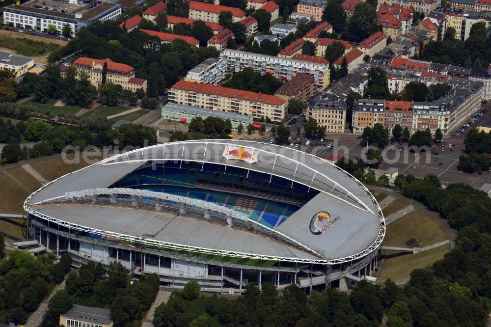 Leipzig from the bird's eye view: The Red Bull Arena, formerly Central Stadium, is the largest stadium in Leipzig