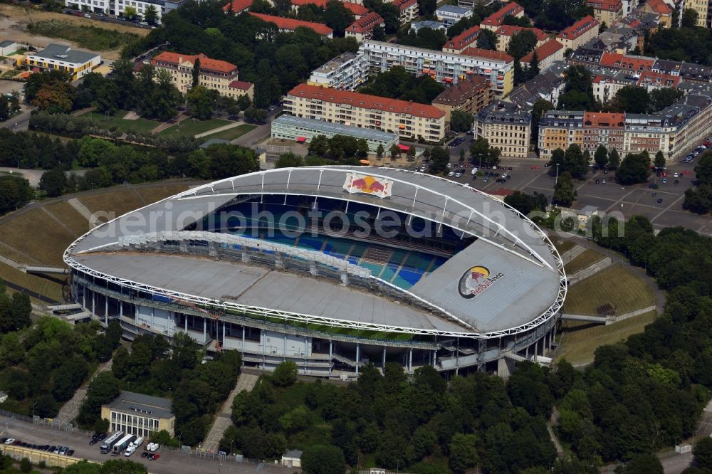 Aerial image Leipzig - The Red Bull Arena, formerly Central Stadium, is the largest stadium in Leipzig