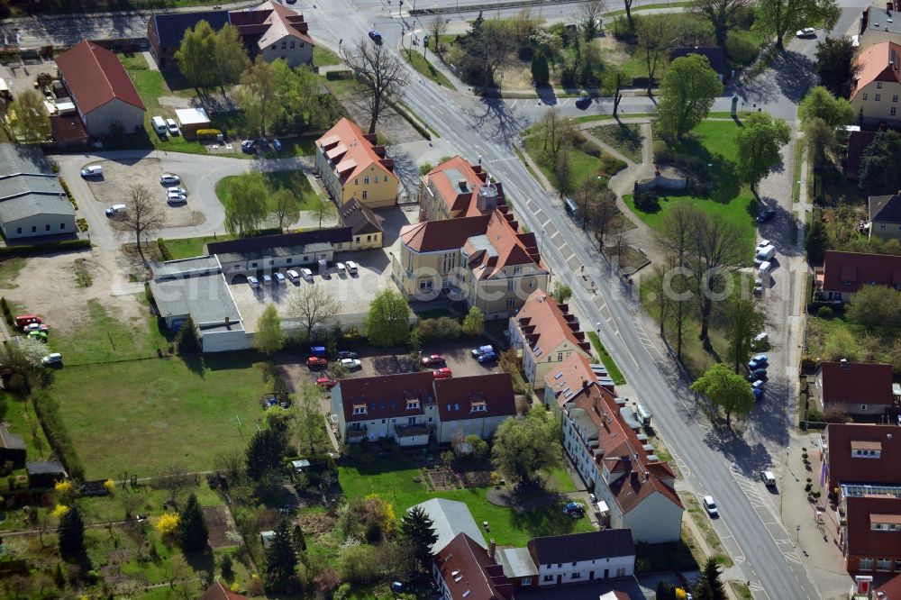 Falkensee from above - Site of the city council and the fire at the town hall on the Falkenhagener street in Falkensee in Brandenburg