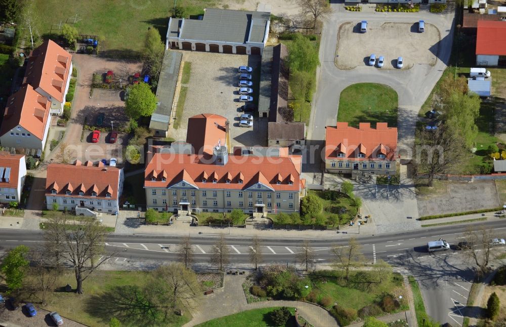 Falkensee from above - Site of the city council and the fire at the town hall on the Falkenhagener street in Falkensee in Brandenburg